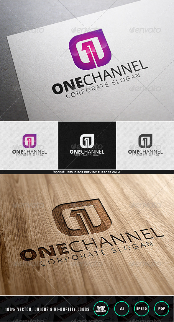 One Channel Logo Template - Numbers Logo Templates