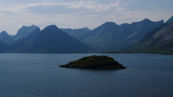 Fjord Landscape. Lofoten Norway alt