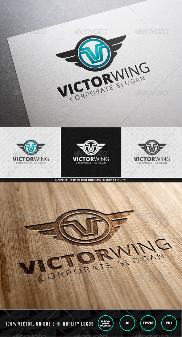 Victor Wing Logo Template - Letters Logo Templates