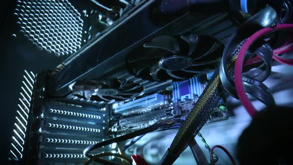 View From Inside of Old Computer System Unit alt