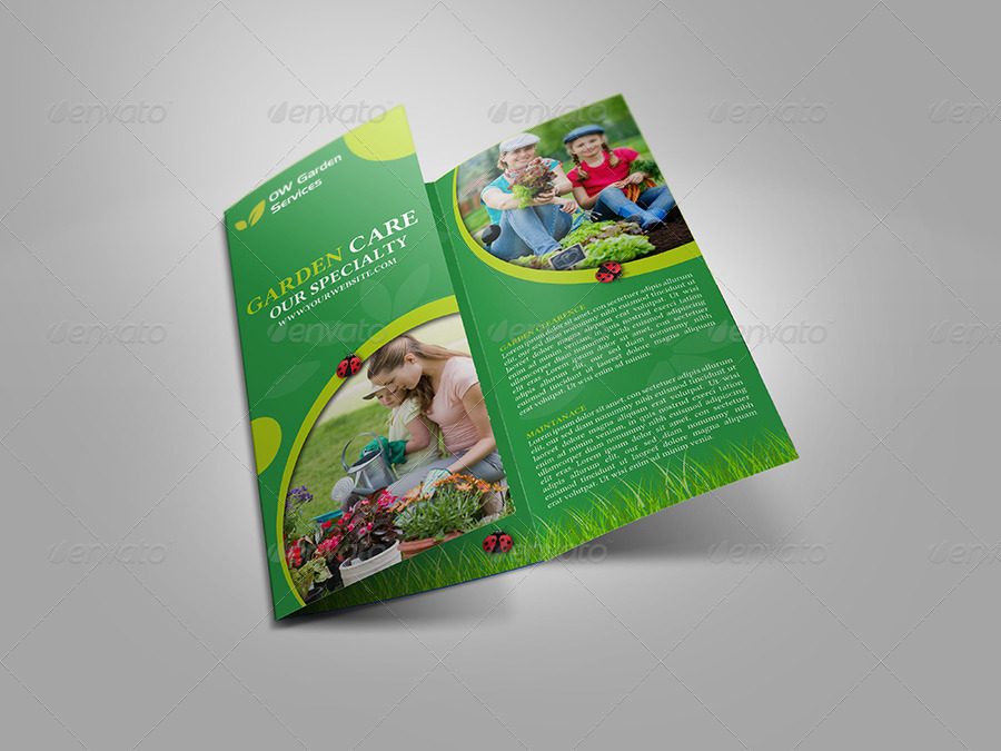 Garden Services Tri-Fold Brochure Template, Print Templates | GraphicRiver