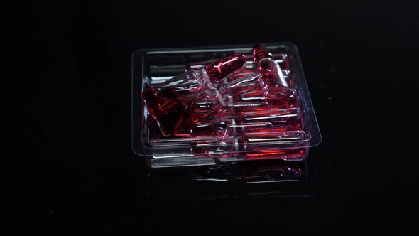 Ampoules for injection with medicine and vaccine alt