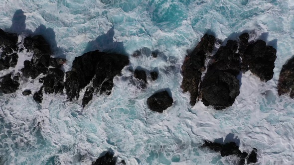 Waves during a storm in the Atlantic Ocean alt