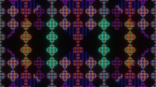 Abstract Animation Of Pixel Squares 02