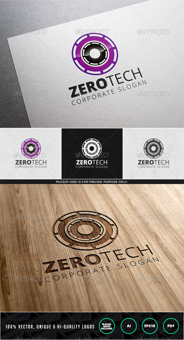 Zero Tech Logo Template - Numbers Logo Templates
