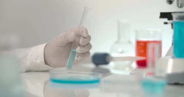 Blue Liquid In The Test Tube alt