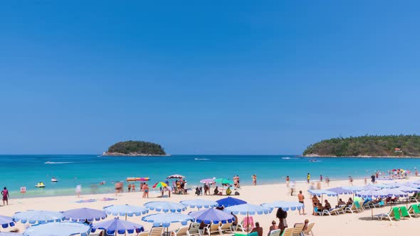 Kata Beach, famous travel destination in Phuket, Thailand - Time Lapse