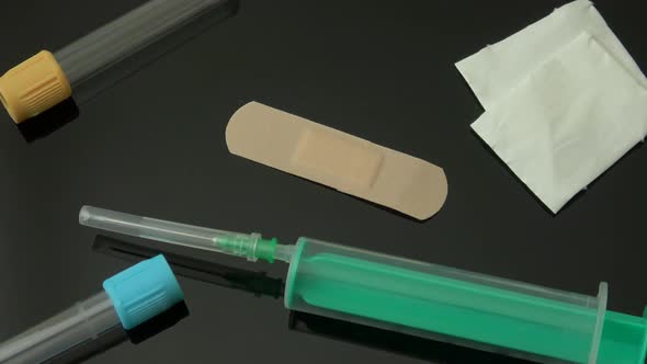 Syringe with test tubes