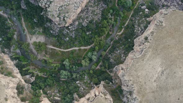 Ihlara Valley Canyon View From Air During Sunrise