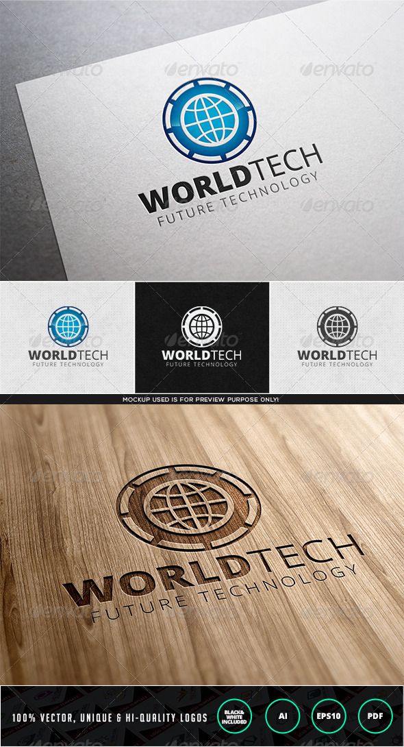 World Tech Logo Template - Objects Logo Templates