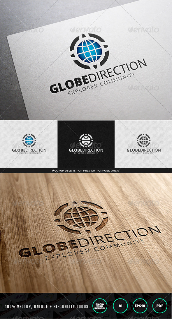 Globe Direction Logo Template - Objects Logo Templates