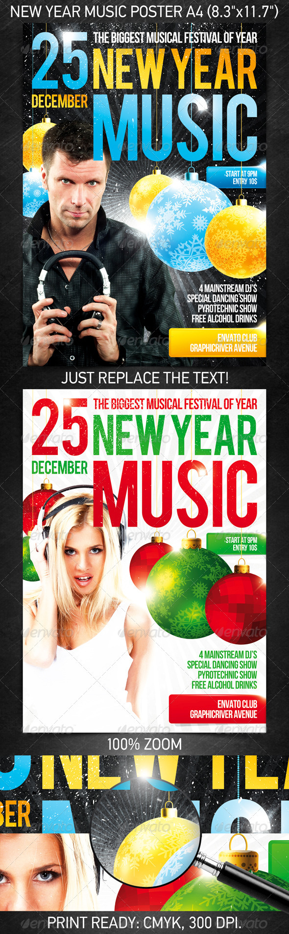 New Year music poster - Clubs & Parties Events