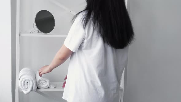 Morning Hygiene Spa Salon Woman Towel Bathroom alt