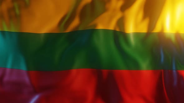 Lithuania Flag with Edge Bump