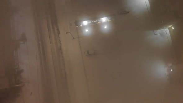 crossing a cloud at night. birds eye view alt