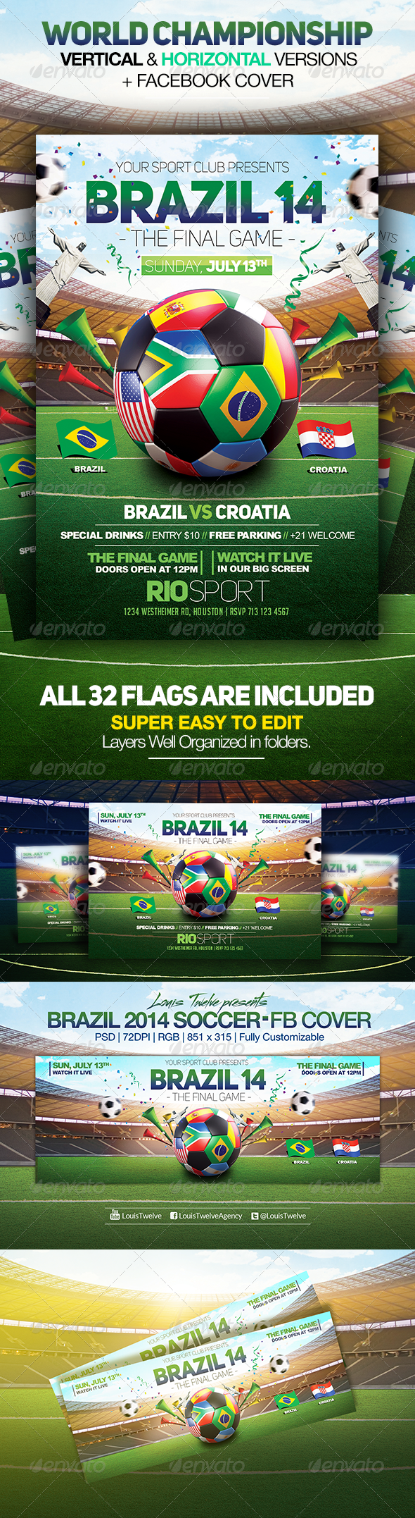 World Championship 2014 | Flyers + FB Cover V2 - Sports Events