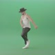 Sport Man In Black Hat Dancing And Marching Fast Isolated Over Green Screen   4 K Video Footage - VideoHive Item for Sale