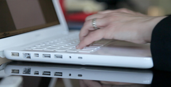 Woman Typing In A Computer alt