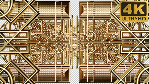 Geometric Gold Line Tunnel VJ Loop alt