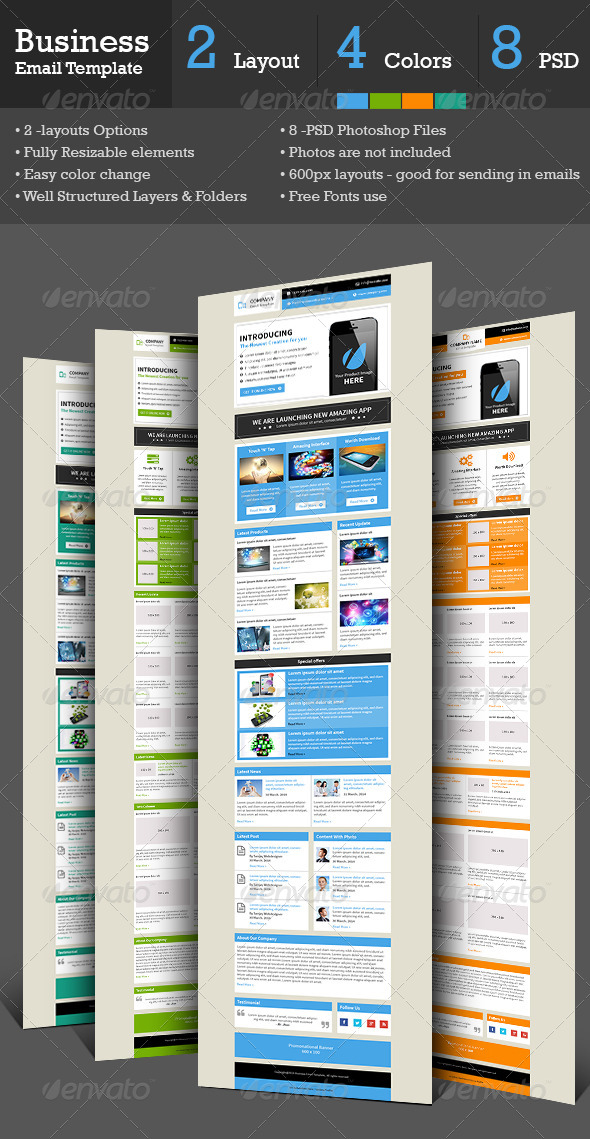 Business Email Template - E-newsletters Web Elements