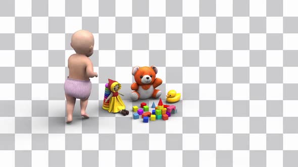 Baby With Toys Loop, Motion Graphics | VideoHive