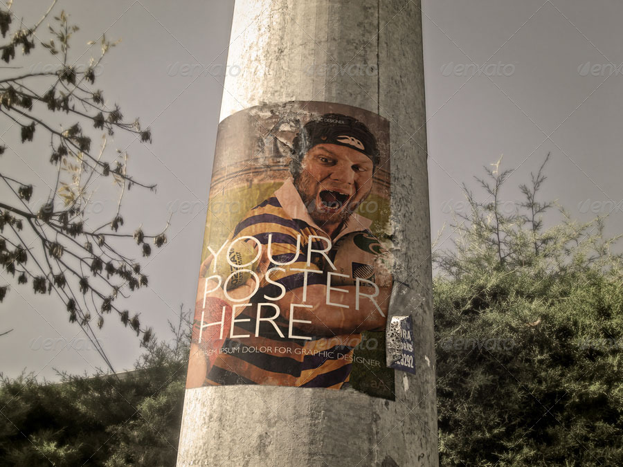 Download Utility Pole Flyer and Poster Mock-Up Vol.2 by Alejandro ...