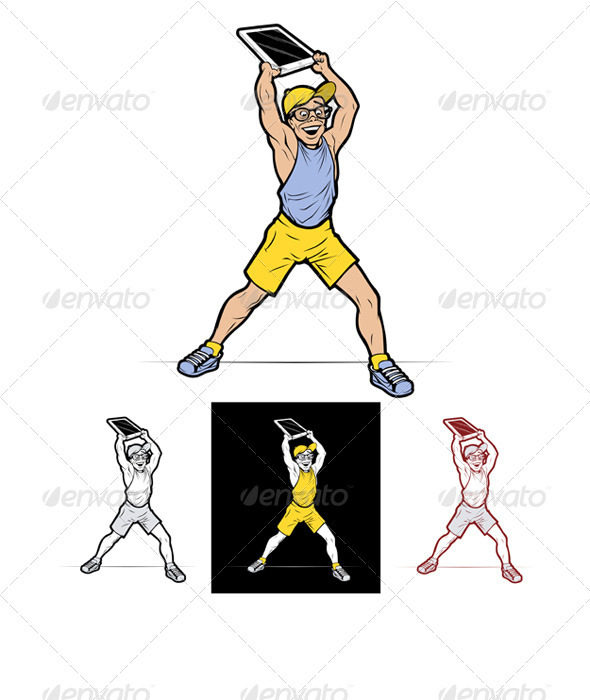 Smile Boy Hold Tablet Computer