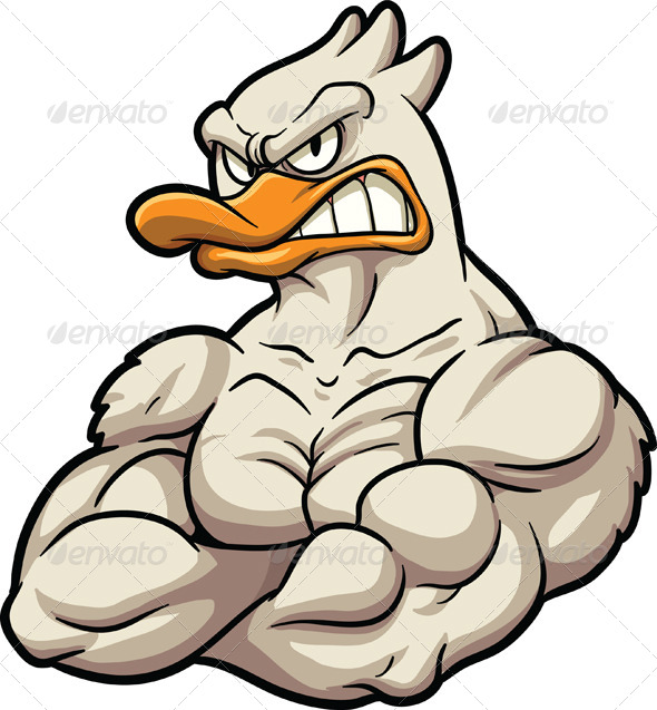 Strong Duck Mascot by memoangeles | GraphicRiver