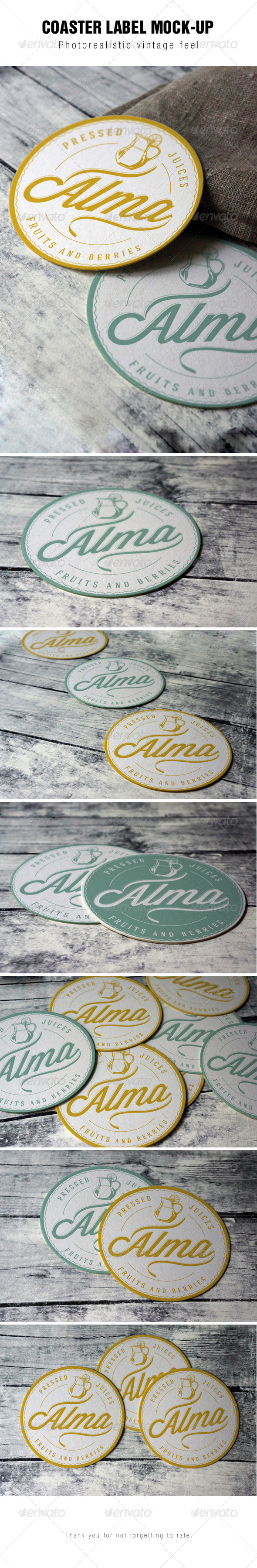 Coaster Round Label Mockup