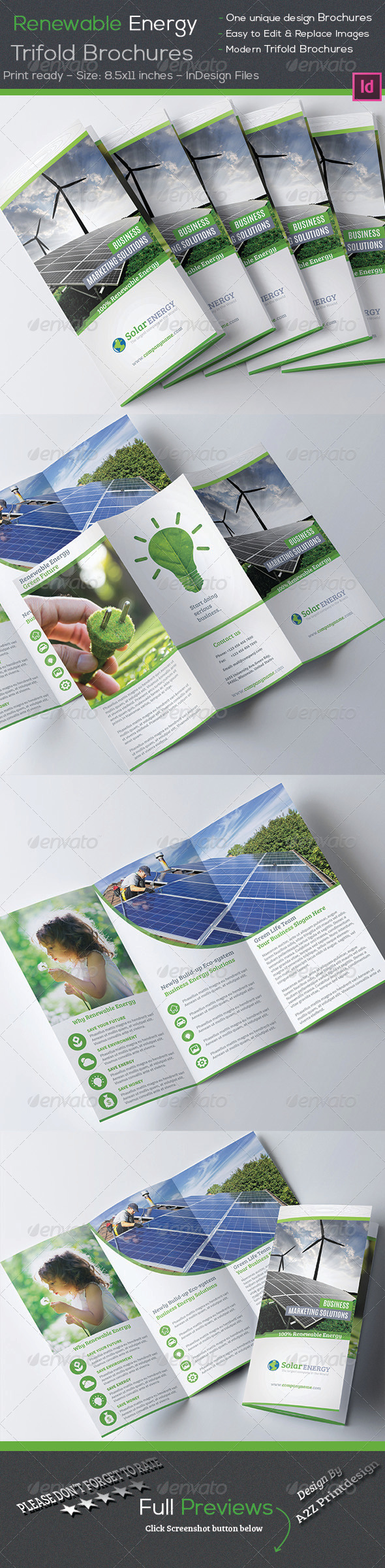 Renewable Energy Trifold Brochures By A2zprintdesign | GraphicRiver