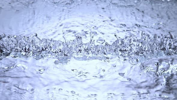 Super Slow Motion Shot of Crashing Two Water Waves and Making Linear Splash at 1000Fps alt