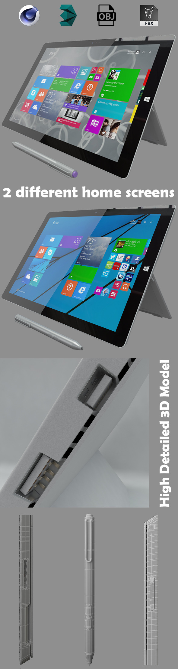 Microsoft surface pro - 3Docean 8007160