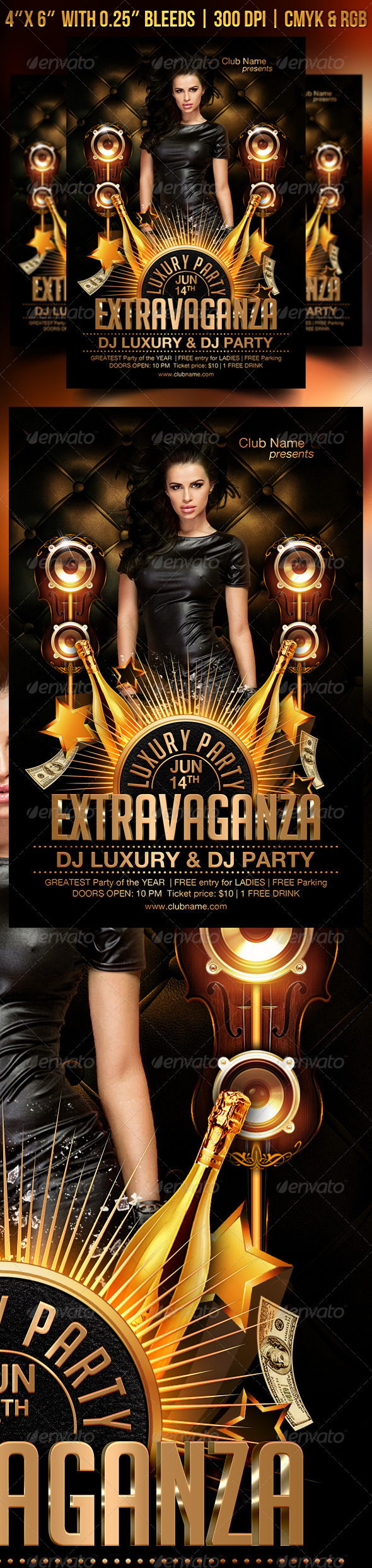 Extravaganza Luxury Flyer Template - Clubs & Parties Events