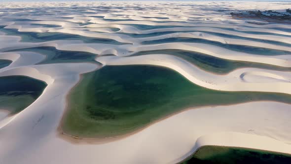 Lencois Maranhenses National Park, Brazil. Landmark nature sand dunes and rain water lakes. alt