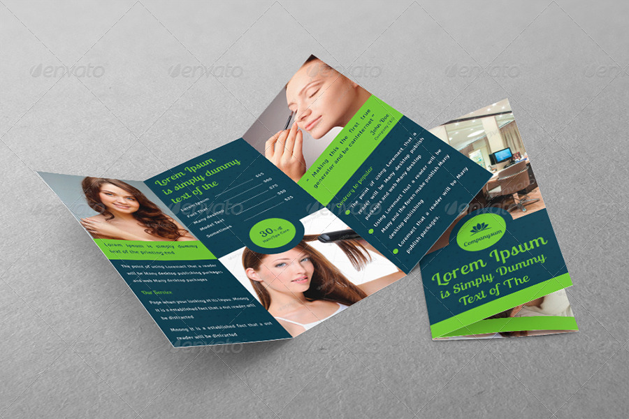 Spa & Beauty Saloon Tri-fold Brochure 