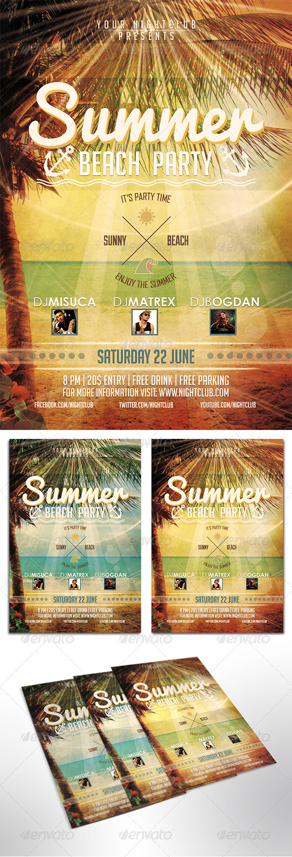 Summer Beach Party Flyer - Clubs & Parties Events