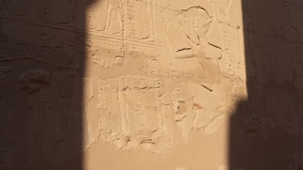 Wall paintings in Karnak Temple in Luxor.