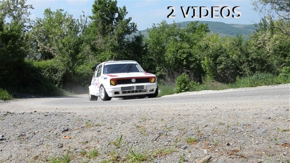 Rally Car in the Forest in Summer 05 - 2 Videos