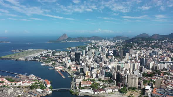 Rio de Janeiro Brazil. Tropical beach scenery. Postalcard of coastal city alt