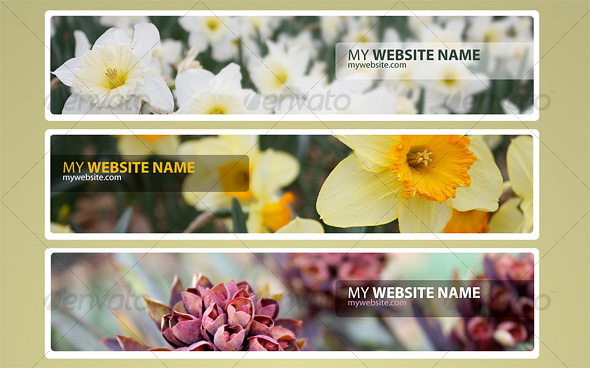 Web Headers Flower Pack - Sliders & Features Web Elements