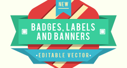 Badges, banners, labels and logotypes