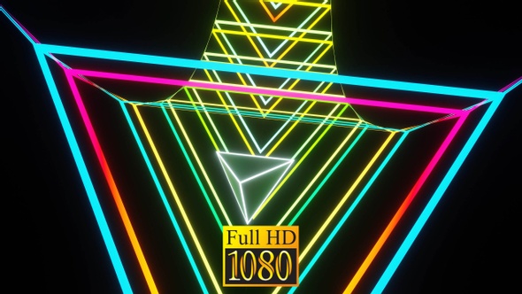 Pyramid Flight Through The Neon Tunnel HD alt