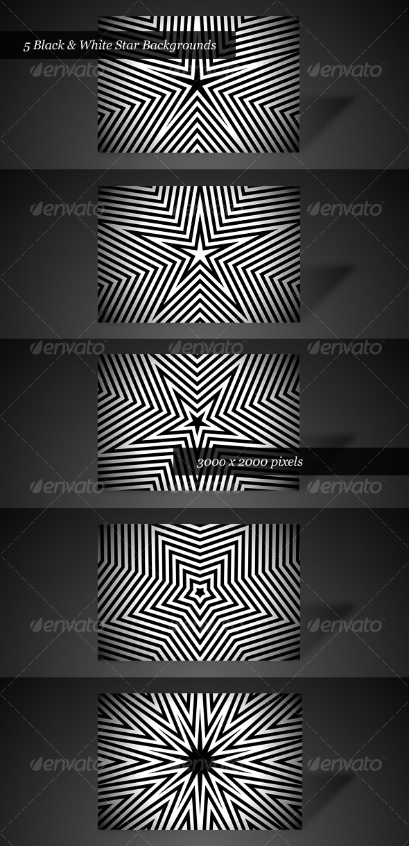 Black & White Star Backgrounds (Pack of 5) - Abstract Backgrounds