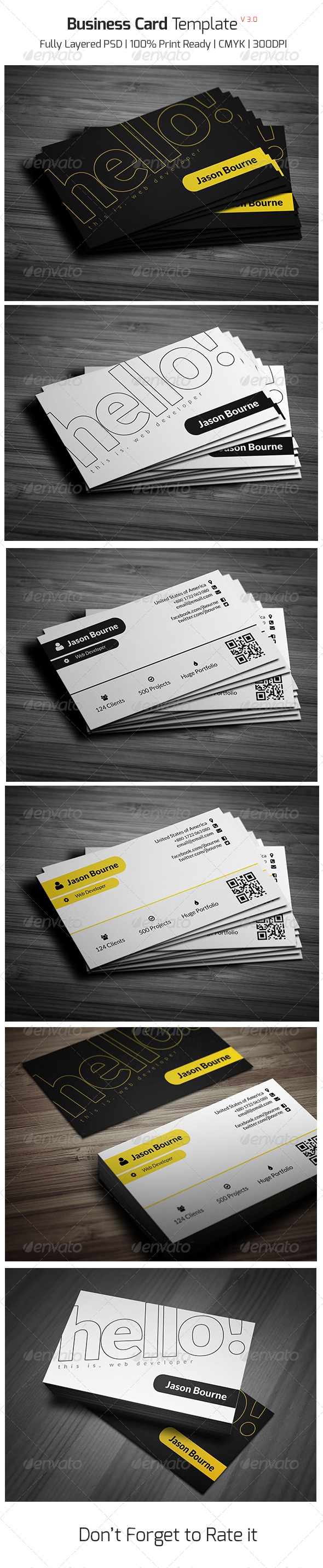 Business Card Template v - 3.0 - Business Cards Print Templates