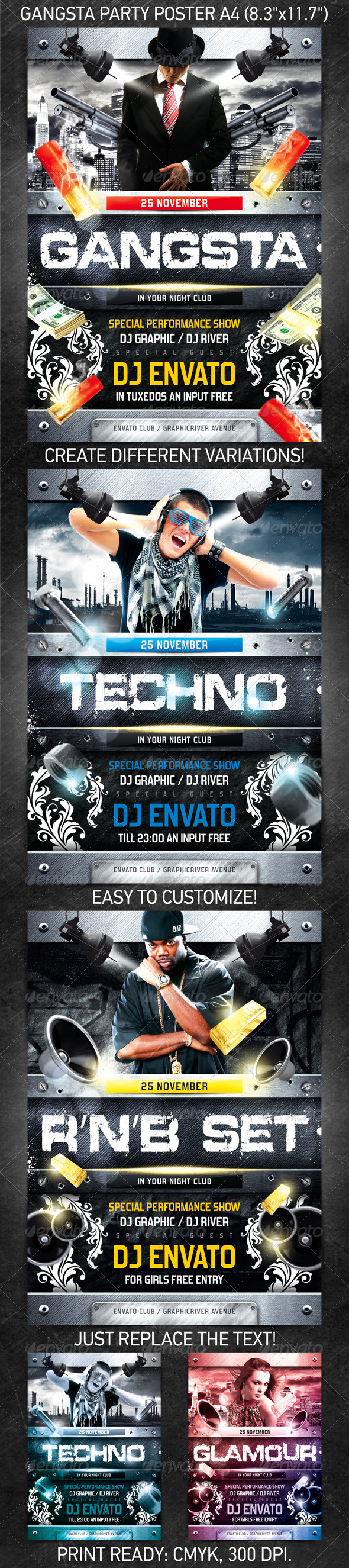 Gangsta Party Poster - Clubs & Parties Events