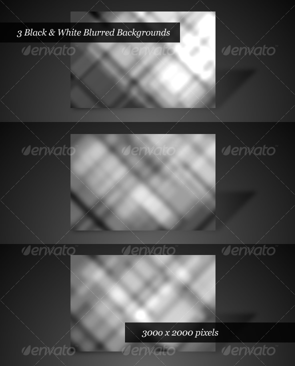 Black & White Blurred Backgrounds (Pack of 3) - Abstract Backgrounds