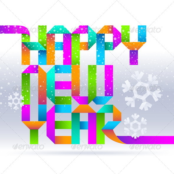 Colorful Holidays Paper Greeting - New Year Seasons/Holidays