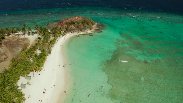 Torpical Island White Sandy Beach Top View alt