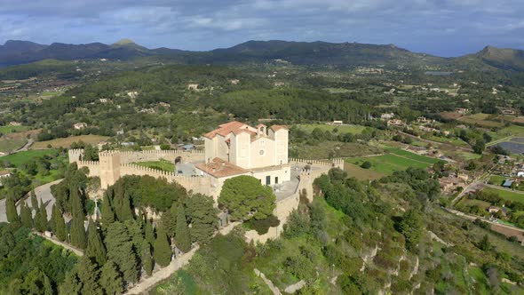 Arta with church Transfiguracion del Senyor and Monastery Santuari de Sant Salvador alt