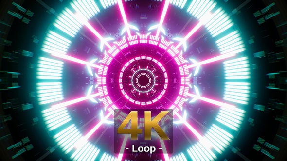 Retro Neon Lights VJ Tunnel 4K alt